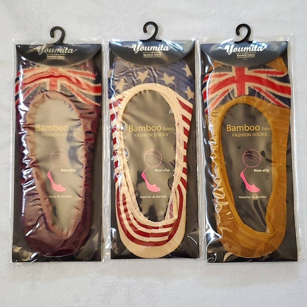 NIP New Youmita (3) Pair of Bamboo Fashion Socks Lot